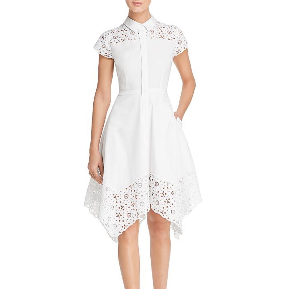 Elie Tahari Jane Laser-Cut Shirt Dress